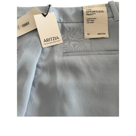 NWT  ($148) - Aritzia Effortless Pant - Crepette, Dew Blue, Size 12 - Picture 4 of 8